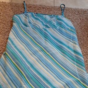 Striped Blue and Green Dress